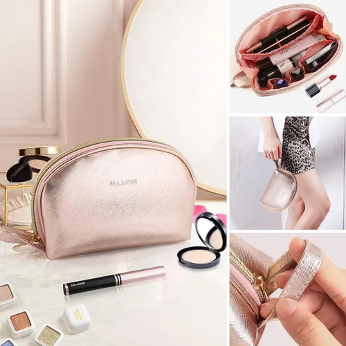 Miniatura 6 de Bolsa de maquillaje Bolsa de cosméticos portátil para viajar Bolsa de maquillaje, 3 piezas - rosa, Organizador de bolsas de maquillaje