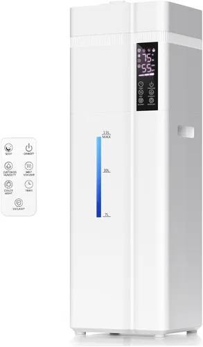 Humidificador grande de 13L/3.43 galones, cobertura de 800 pies cuadrados, tiempo de funcionamiento de 100 horas, control de humedad automático,