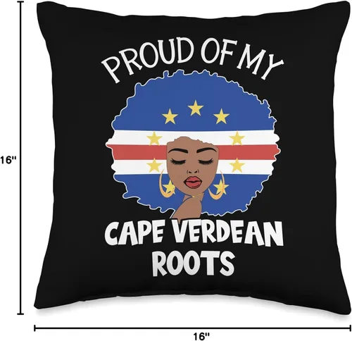 Miniatura 4 de African pride gifts Strong Afro American women Orgulloso cojín de raíz caboverdiana del mes de la historia negro, 16 x 16 pulgadas, multicolor
