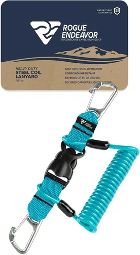 Miniatura 8 de Rogue Endeavor® Bobina rápida para buceo y pesca, clips de acero inoxidable de 3.25 pulgadas, hebilla de liberación rápida, cordón de núcleo