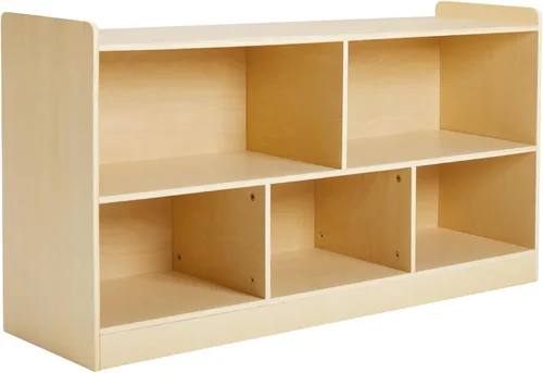 Miniatura 8 de Estante Montessori, organizador de almacenamiento de juguetes de madera para libros, juguetes, estantería de 2 estantes, armario de almacenamiento