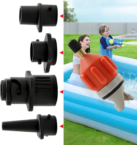 Miniatura 4 de Adaptador de bomba SUP, bomba de aire inflable para barco, kit de adaptador de válvula de aire, boquilla de aire, cabezal de conversión Naranja