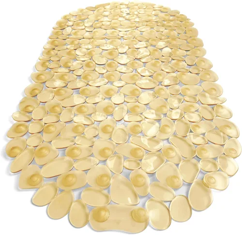 Miniatura 44 de Alfombra antideslizante para bañera y ducha "Pebbles" de 27 x 14 pulgadas, ovalada, no tóxica, segura, limpia, lavable a máquina, agarre y drenaje