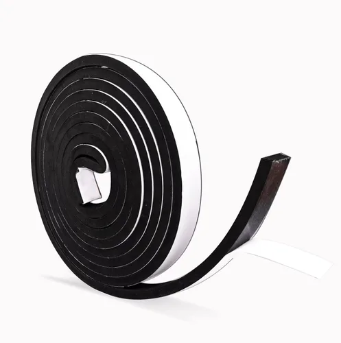 Cinta aislante de espuma negra con respaldo autoadhesivo, burlete de espuma de celda cerrada de 1/2 pulgadas de ancho x 3/8 pulgadas de grosor, tira