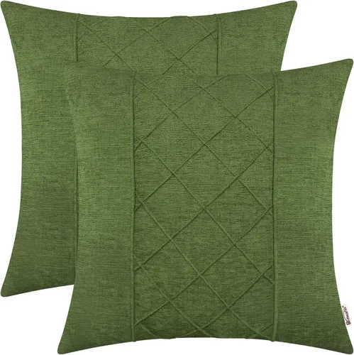 Miniatura 38 de BRAWARM Fundas de almohada 40x40 cm - Paquete de 2 fundas de almohada de chenilla negra, fundas de almohada de chenilla suave teñida sólida