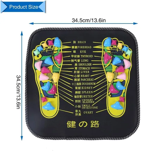 Miniatura 6 de Estera de masaje de pies,Esteras de acupresión para pies,Reflexología Walk Stone Road Foot Massage Black para aliviar el dolor