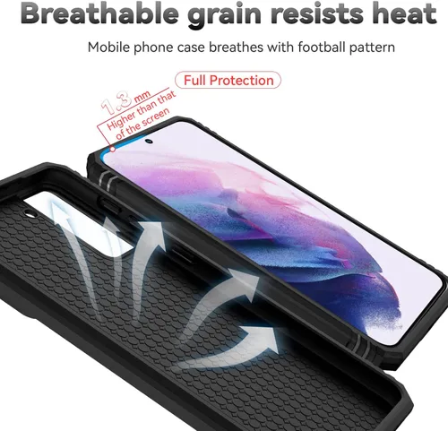 Miniatura 9 de Funda para Samsung Galaxy S21 con cubierta para lente de cámara, protector de pantalla HD, doble capa de grado militar, probada contra caídas
