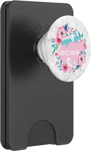 Miniatura 7 de Mama Bear Pop Socket 2 Cubs Marble Flowers Regalos para el Día de la Madre - PopSockets Grip and Stand for Phones and Tablets