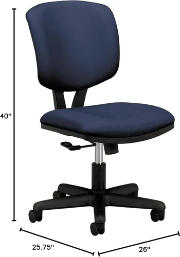 Miniatura 2 de HON Volt - Silla de trabajo con respaldo bajo, silla tapizada para computadora para escritorio de oficina, color azul (H701)