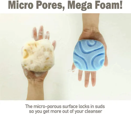 Miniatura 9 de myHomeBody Spa Day Bath & Facial Bundle - Esponja de baño de lufa con esponjas faciales de doble textura