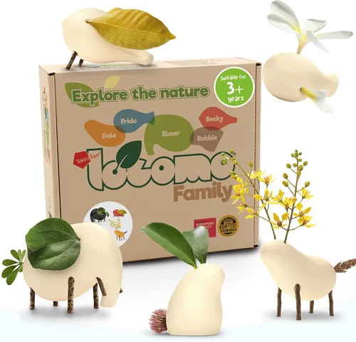 Miniatura 11 de Taksa Toys Locomo Family Black Edition Waldorf Montessori Toys Figuras de animales de madera para niños amantes del aire libre, disparador