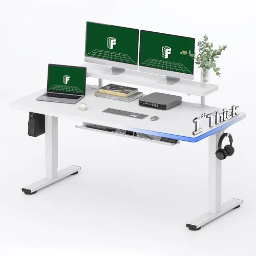 Miniatura 46 de FLEXISPOT Escritorio Eléctrico de Pie de Una Pieza, 40 x 24 Pulgadas Escritorio Ajustable con Superficie Sin Costuras, Controlador de Memoria