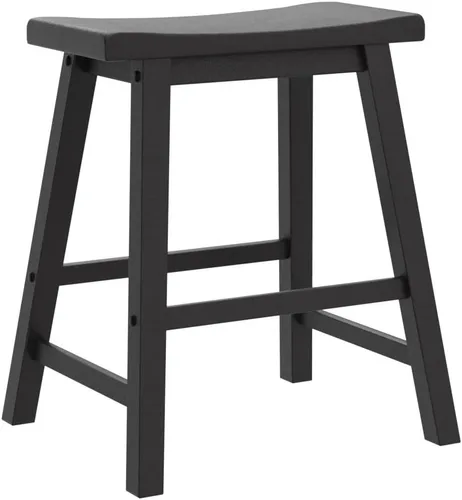 Miniatura 4 de Lexicon Finnian Saddle - Juego de 2 taburetes de madera maciza, taburetes de cocina para comedor, asientos de silla de mostrador sin brazos, Arena