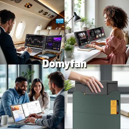 Miniatura 7 de domyfan Extensor de pantalla para portátil de 14 pulgadas, extensor de monitor dual portátil ultrafino con pantalla IPS FHD 1080P, Plug & Play a
