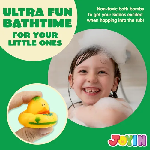 Miniatura 3 de JOYIN 60 patos de goma, patos surtidos aleatorios a granel con bolsa de transporte de malla, mini patitos de goma para juguetes de baño de bebés