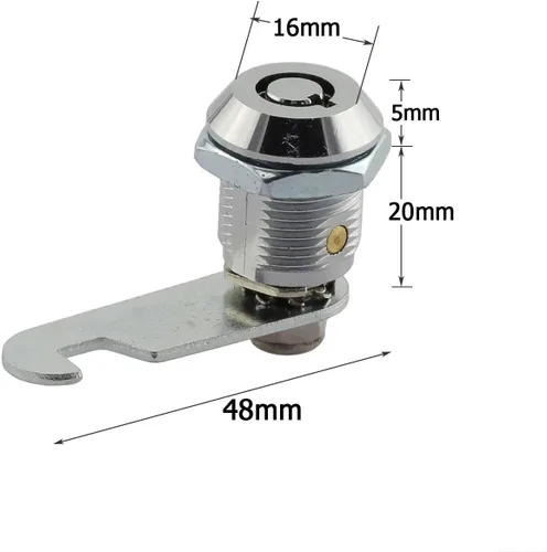 Miniatura 6 de Cerradura tubular de leva con rosca de 0.787 pulgadas con llave igual, herrajes para muebles de bricolaje para cajones, gabinetes, escritorio, mesa