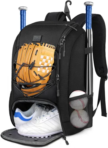 MATEIN Mochila de Béisbol, Bolsa de Bate de Sóftbol con Compartimento para Zapatos para Jóvenes, Niños y Adultos, Bolsa de Béisbol Ligera con Gancho