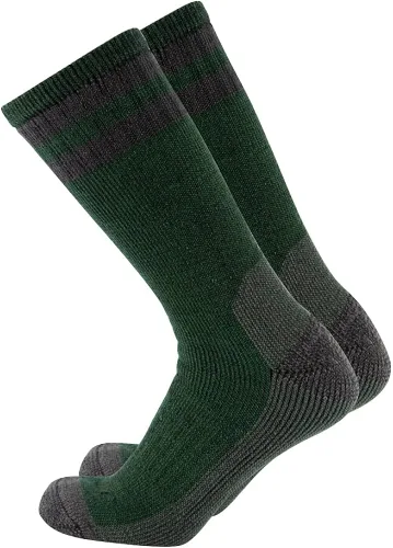 CEREBRO Calcetines de lana merino para hombre, calcetines acolchados a media pantorrilla, que absorben la humedad, calcetines de senderismo para