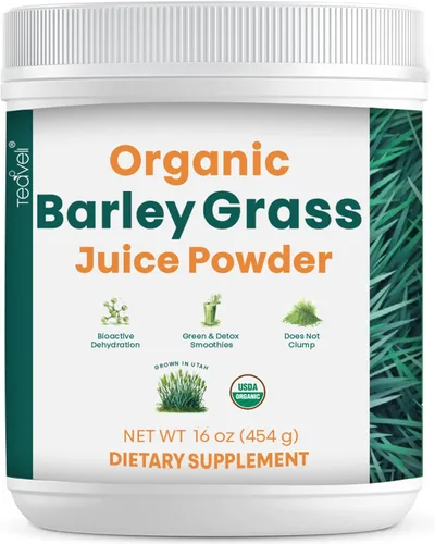 Miniatura 7 de Teaveli Polvo de jugo de hierba de cebada orgánica, extracto de jugo de hierba de cebada cultivado en Utah para desintoxicación, complementa el jugo
