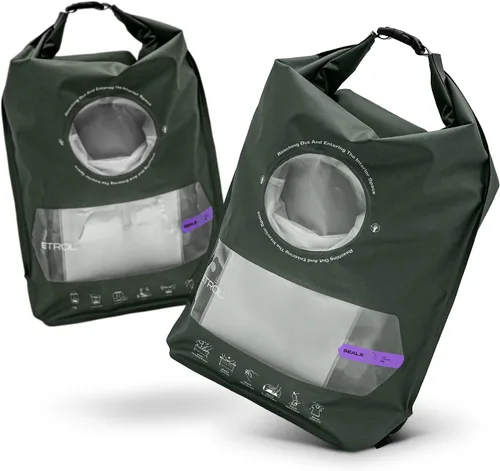 ETROL Bolsa de lavado portátil, lavadora manual ligera para viajes, camping, lavandería, ropa de bebé, no eléctrica, con salida de agua inferior y 2