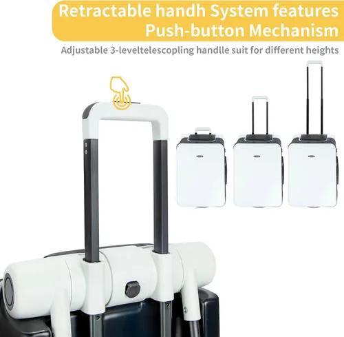 Miniatura 6 de LemoHome Equipaje expandible con ruedas giratorias, maletas grandes con diseño de asiento para niños, equipaje duro para mujeres y hombres, equipaje