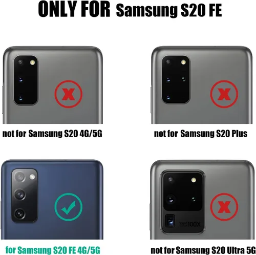 Miniatura 7 de Nvollnoe Funda para Samsung S20 FE con tarjetero de doble capa de protección resistente para Galaxy S20 FE, ranura para tarjeta oculta Funda delgada