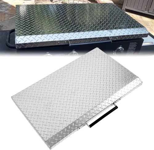 Miniatura 10 de ECOTRIC Tapa de parrilla de 36 pulgadas, con recubrimiento en polvo, aluminio negro, compatible con plancha Blackstone de 36 pulgadas, piedra negra