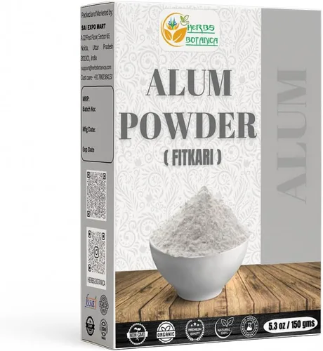 Herbs Botanica Polvo de alumbre de potasio (Fitkari), alumbre granulada pura para el cuidado de la piel, aftas, desodorante, alumbre en polvo,