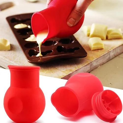 Miniatura 3 de 6 piezas de olla de silicona para derretir chocolate, salsa de mantequilla, leche y microondas, herramienta de vertido para hornear