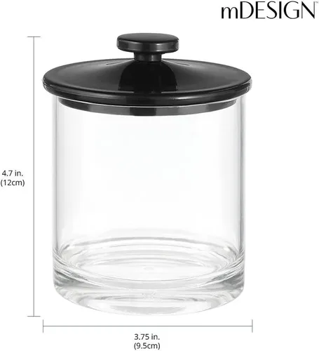 Miniatura 3 de mDesign Pequeños y modernos botes organizadores de almacenamiento de boticario, recipientes acrílicos para baño, soporte de organización