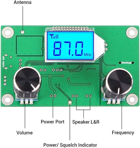 Miniatura 4 de Icstation, mini módulo receptor inalámbrico digital de radio FM, pantalla LCD, DSP PLL