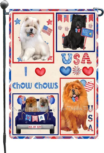 Miniatura 36 de Doggie of the Day Chow Chow Dogs Garden Flags - 4th of July Independence Day - Double Sided- Yard Porch Lawn Spring Decorative Gift - Home Decor 12