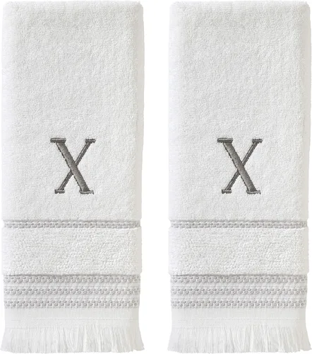Miniatura 20 de SKL Home Toalla de baño casual con monograma, S, 28 x 54 pulgadas, color blanco