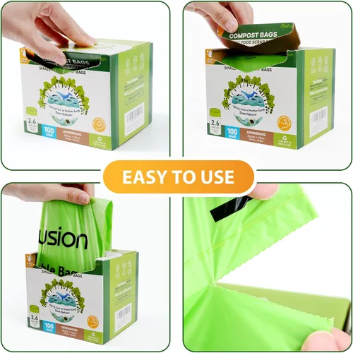 Miniatura 6 de Bolsas compostables, bolsas de basura de más de 13 galones de alto, bolsas de basura compostables para césped y hojas para patio, compatible