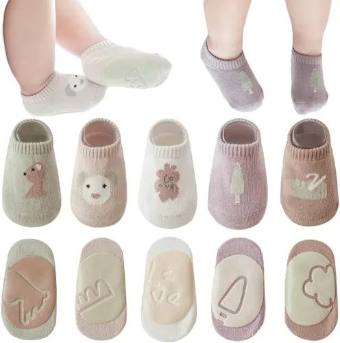 Miniatura 6 de Calcetines antideslizantes de algodón para bebés y niñas pequeñas