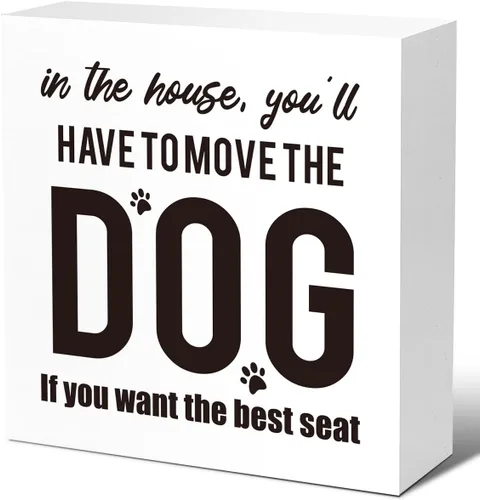 Miniatura 10 de LVQHI Letrero decorativo con diseño de huellas de perro con texto en inglés "I Funny Pet Dog Footprint", "Don't Who Care Who Dies in the Movie As