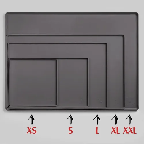 Miniatura 5 de DogBuddy Tapete antideslizante para la comida y el agua de perros y mascotas, impermeable, de silicona, con bordes, L (24 x 16 pulgadas) gris oscuro