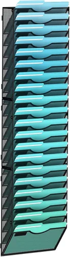 Miniatura 20 de Gawerk Organizador de archivos de pared colgante de 3 niveles, organizador de papel de correo de malla para colgar carpetas de archivos para oficina