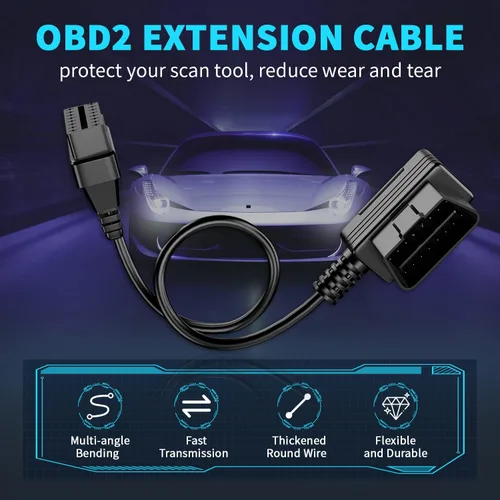 Miniatura 9 de Foxwell NT726 OBD2 escáner y OBDII 16 Pin extensión de diagnóstico Convertir cable, todo el sistema lector de código herramienta de diagnóstico