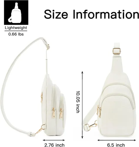 Miniatura 145 de Telena Riñonera pequeña para mujer, de cuero, cangureras, bolsa de pecho para mujer