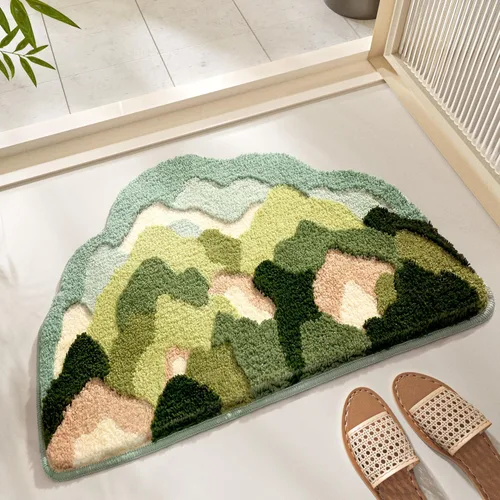 Miniatura 2 de Ankah Alfombra de Ducha Tapete de Baño Serie Bosque Diseño de Dibujos Animados Alfombra de Baño, Esponjosa, Suave, Antideslizante, Duradera
