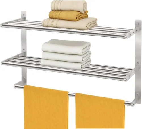 Miniatura 7 de BETHOM Toallero para baño montado en la pared, toallero de 3 niveles estilo hotel con toalleros, toalleros de níquel cepillado para baño lavabo, 16