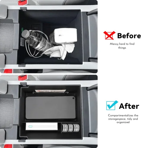 Miniatura 2 de MARCHFA Bandeja organizadora de consola central compatible con Hyundai Ioniq 2023 2024 2025 2026 6 accesorios bandeja de reposabrazos organizador
