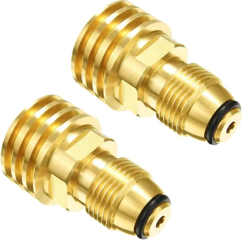 Miniatura 7 de Adaptadores de Tanque de Propano Joywayus Convierten la Válvula de Servicio POL del Tanque LP a QCC1 de Latón Sólido de Ajuste Universal (Tipo 1)
