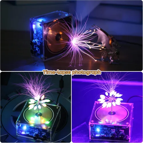 Miniatura 11 de Joytech Bluetooth Music Tesla Coil Arco Plasma Bocina de transmisión inalámbrica Modelo de juguete de escritorio experimento SSTC SS02