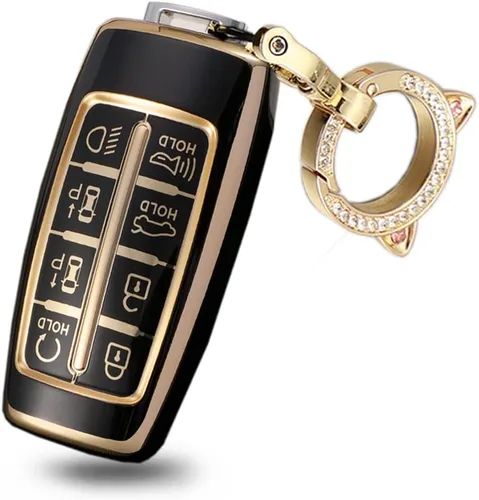 Miniatura 7 de ontto Funda inteligente para llavero con llavero de protección completa suave para Hyundai Genesis G70 GV70 G80 GV80 G90 GV90 2020-2023 (beige)