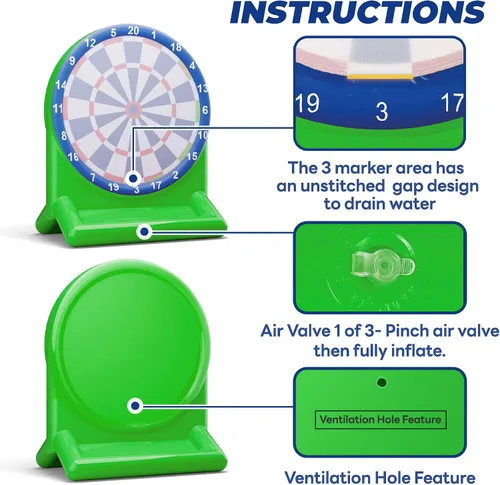 Miniatura 7 de iPlay, iLearn Divertidos juguetes de piscina para niños, juegos inflables de tablero de dardos, flotadores de piscina, patio de playa, juego al aire
