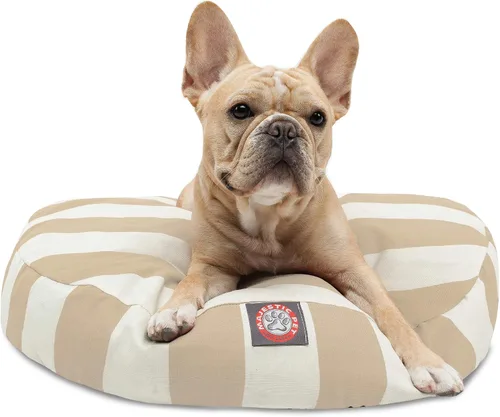 Miniatura 34 de Majestic Pet Products - Cama redonda pequeña para perros con rayas verticales negras para interiores y exteriores, con funda extraíble y lavable