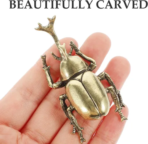 Miniatura 4 de IMIKEYA Escarabajo modelo Escarabajo Té para mascotas Vintage Té Artesanía de mascotas Estatua de la vendimia Escultura de animales pequeños