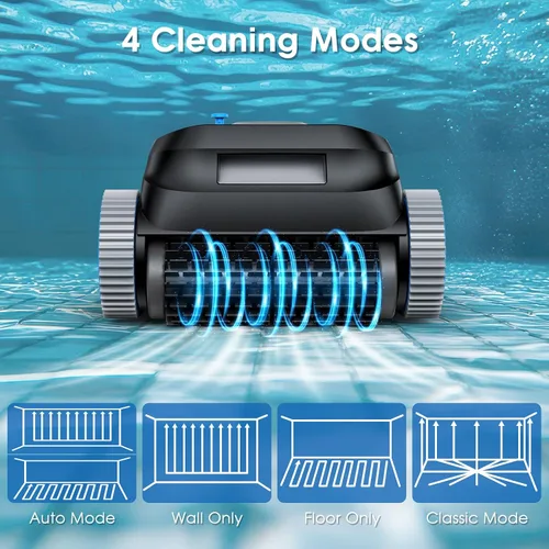 Miniatura 4 de NIXBOT QP5 - Limpiador robótico de piscina, aspiradora inalámbrica para piscinas enterradas, sistema de turbina de doble motor, aspiradora robótica